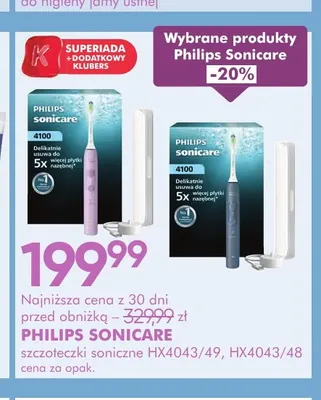 Szczoteczka soniczna Philips Sonicare HX4043/49 promocja w Super-Pharm