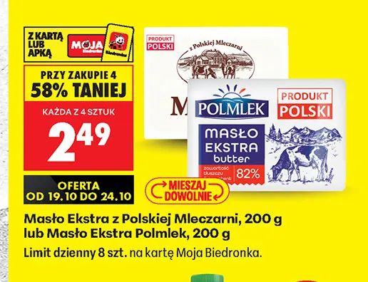 Masło ekstra z Polskiej Mleczarni promocja w Biedronka