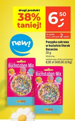 Posypka cukrowa w kształcie literek promocja w Dealz