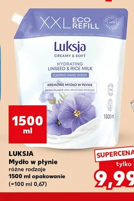 Mydło w płynie Luksja Creamy & Soft Hydrating Linseed & Rice Milk promocja w Kaufland