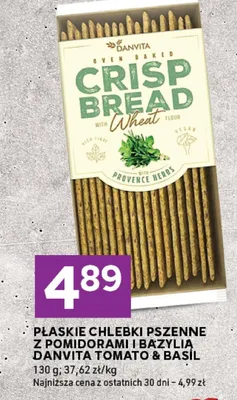 Płaskie chlebki pszenne z pomidorami i bazylią Tomato & Basil promocja w Stokrotka