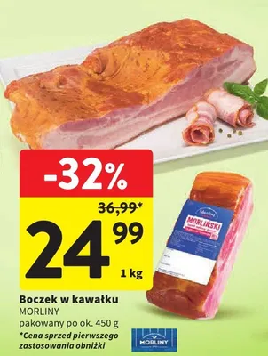Boczek w kawałku pakowany po ok. promocja w Intermarche