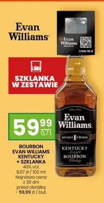 Bourbon Evan Williams Kentucky + Szklanka promocja w Twój Market