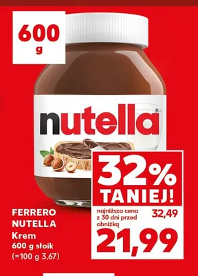 Krem Nutella Ferrero promocja w Kaufland