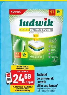 Tabletki do zmywarek Ludwik all in one lemon promocja w POLOmarket