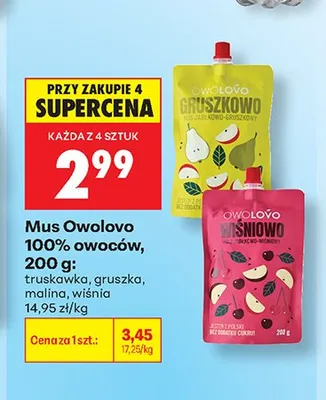 Mus Owolovo truskawka promocja w Biedronka