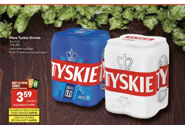 Piwo Tyskie promocja w Delikatesy Centrum