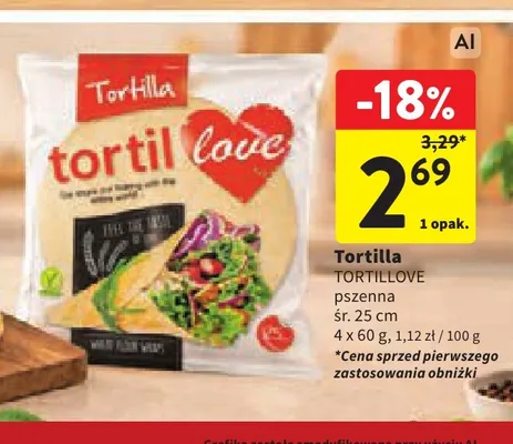 Tortilla pszenna śr. 25 cm Tortillove promocja w Intermarche