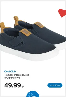 Trampki chłopięce Cool Club slip on granatowe promocja w Smyk