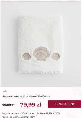 Ręcznik dekoracyjny home & you Marelo 70x130 cm promocja w home&you