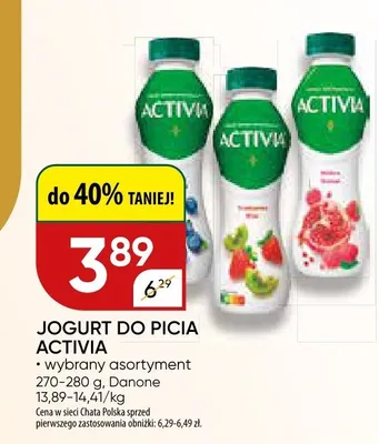 Jogurt do picia Activia promocja w Chata Polska