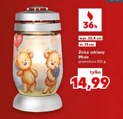 Znicz szklany Misie promocja w Kaufland
