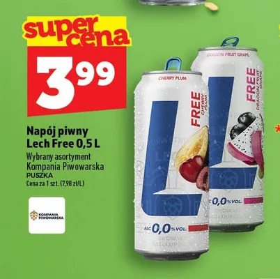 Piwo bezalkoholowe Napój piwny bezalkoholowy Lech Cherry Plum promocja w TOPAZ