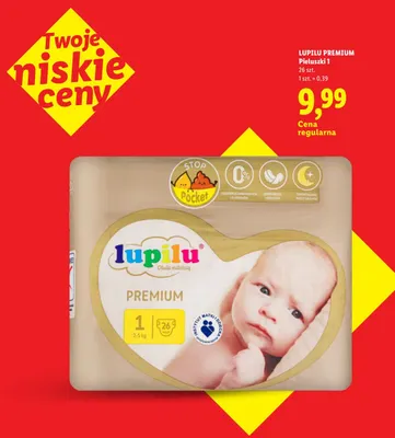 Pieluszki Lupilu Premium 1 promocja w Lidl