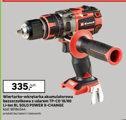Wiertarko-wkrętarka akumulatorowa bezszczotkowa z udarem Einhell TP-CD 18/80 Li-Ion Bl Solo Power X-Change promocja w Leroy Merlin