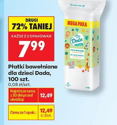 Płatki bawełniane dla dzieci Dada promocja w Biedronka