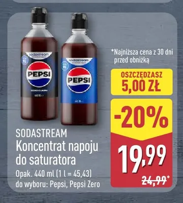 Koncentrat napoju do saturatora Pepsi Zero SodaStream promocja w Aldi