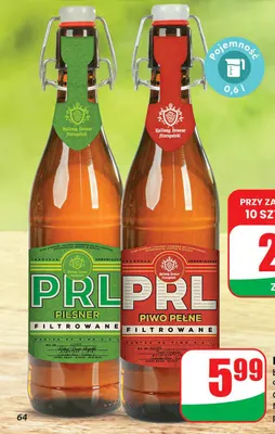 Piwo PRL Piwo Pełne butelka bezzwrotna promocja w Dino