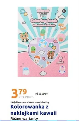 Kolorowanka z naklejkami kawaii promocja w Action