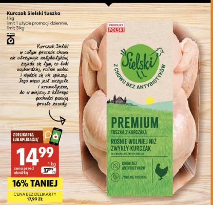 Kurczak Sielski tuszka promocja w Delikatesy Centrum