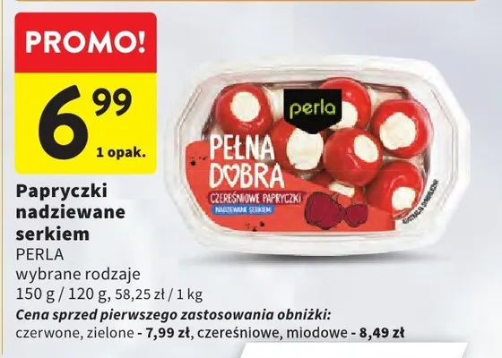 Papryczki nadziewane serkiem Perla Pełna Dobra miodowe promocja w Intermarche
