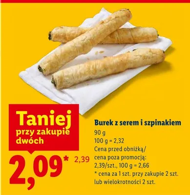 Burek z serem i szpinakiem promocja w Lidl