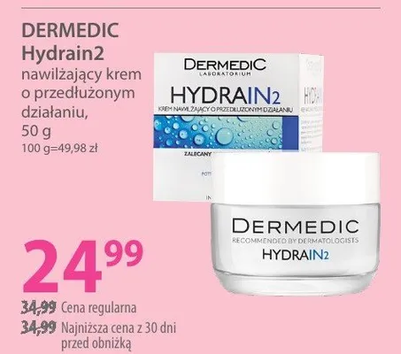 Krem DERMEDIC Hydrain2 promocja w Hebe