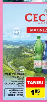 Woda mineralna Frizzante Cechini Muszyna promocja w Carrefour