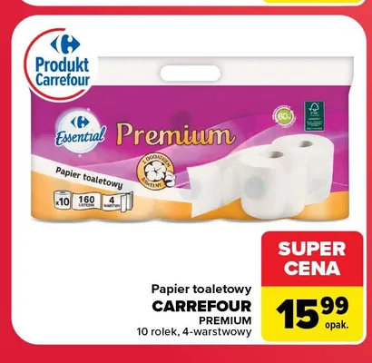 Papier toaletowy Carrefour Premium 10-pak promocja w Carrefour