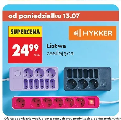 Listwa zasilająca Hykker promocja w Biedronka