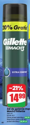 Żel do golenia męski Mach3 Gillette promocja w Dino