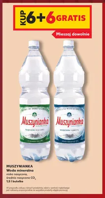 Woda mineralna gazowana średnio nasycona CO2 Muszynianka promocja w Kaufland