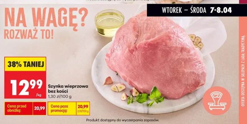 Szynka wieprzowa bez kości promocja w Biedronka