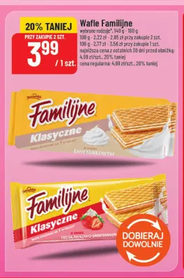 Wafle Familijne Klasyczne o smaku truskawkowo-śmietankowym promocja w POLOmarket