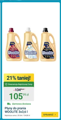 Płyny do prania Woolite Keratin Therapy 3-pak 3,6 l promocja w ERLI
