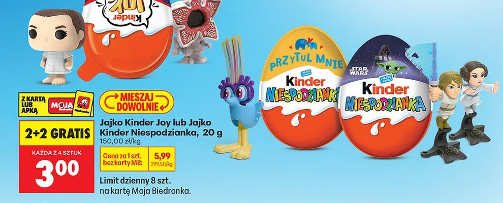 Jajko niespodzianka Kinder Joy 20g promocja w Biedronka
