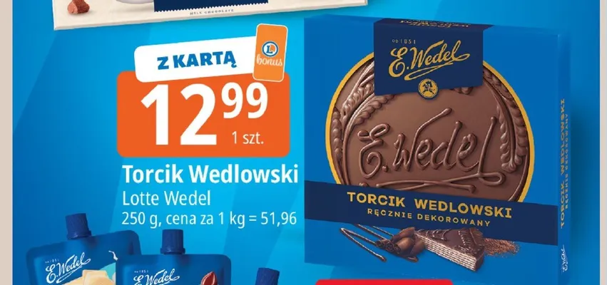 Torcik Wedlowski ręcznie dekorowany promocja w Leclerc