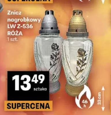 Znicz nagrobkowy Lw Z-536 Róża promocja w Delikatesy Centrum