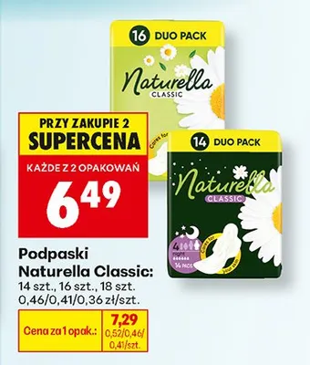 Podpaski Naturella Classic 14 szt. promocja w Biedronka