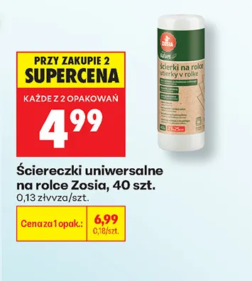 Ściereczki uniwersalne na rolce Zosia promocja w Biedronka