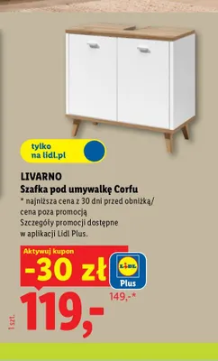 Szafka pod umywalkę Corfu Livarno promocja w Lidl