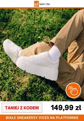 Białe sneakersy Vices na platformie promocja w Born2be