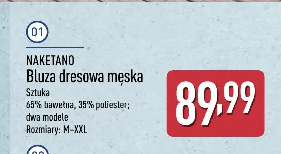 Bluza dresowa męska Naketano promocja w Aldi
