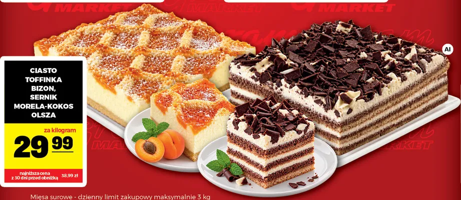 Sernik morela-kokos promocja w Gram Market
