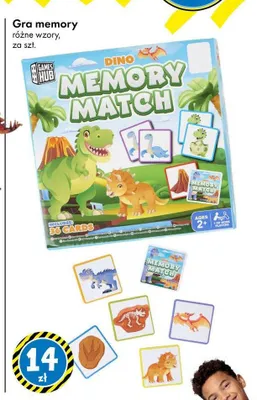 Gra memory Dino Memory Match Games Hub promocja w Tedi