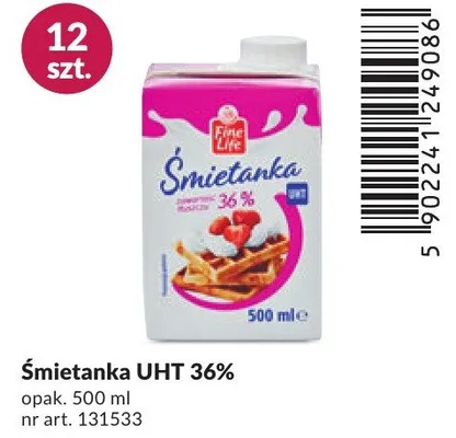 Śmietanka UHT 36% promocja w Makro