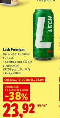 Piwo Lech Premium 8-pak 500 ml promocja w Lidl