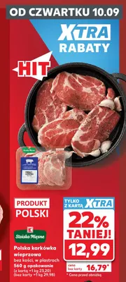 Polska karkówka wieprzowa bez kości w plastrach Stoisko Mięsne promocja w Kaufland