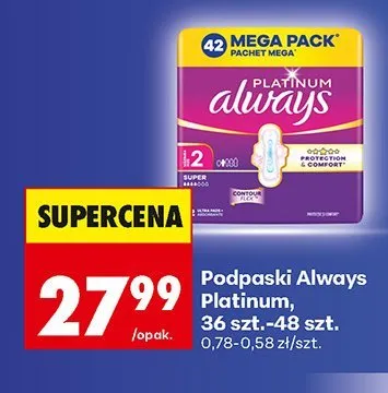 Podpaski Always Platinum promocja w Biedronka