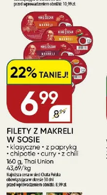 Filety z makreli w sosie chipotle King Oscar promocja w Chata Polska